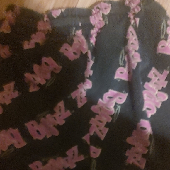 Black and Pink Logo Print Shorts - Picture 3 of 3